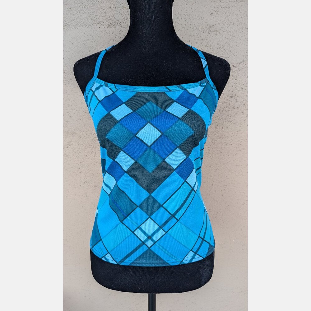💜Toi du Monde Paris Blue Geometric Halter Top